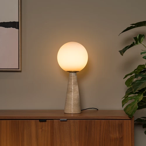 Lucide EVIN - Lampe de table - 1xE27 - Opalin - ambiance 1